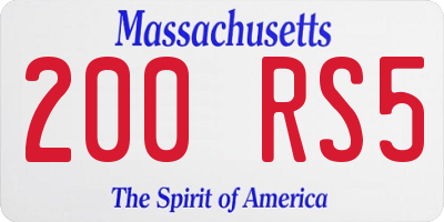 MA license plate 200RS5