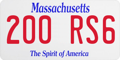 MA license plate 200RS6