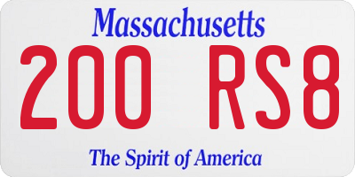 MA license plate 200RS8