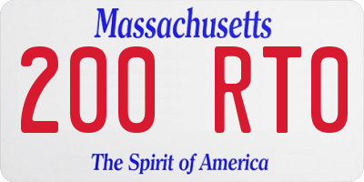 MA license plate 200RT0
