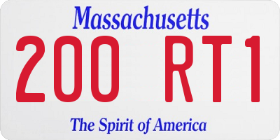 MA license plate 200RT1