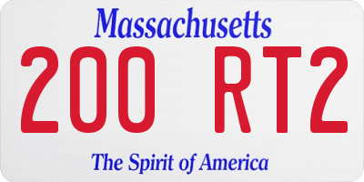 MA license plate 200RT2