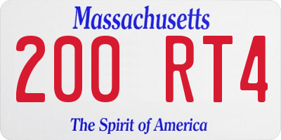 MA license plate 200RT4