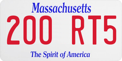 MA license plate 200RT5
