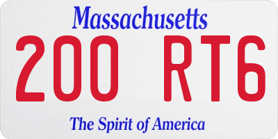 MA license plate 200RT6