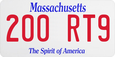 MA license plate 200RT9
