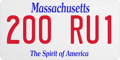 MA license plate 200RU1