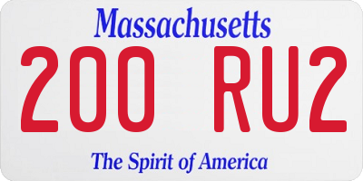 MA license plate 200RU2