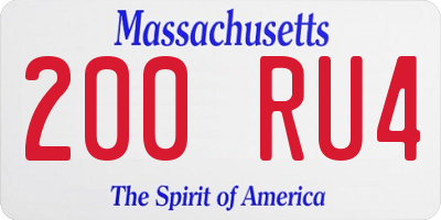 MA license plate 200RU4