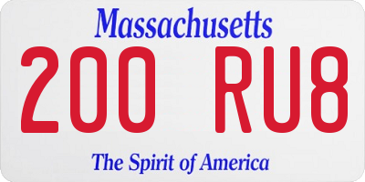 MA license plate 200RU8