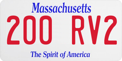 MA license plate 200RV2