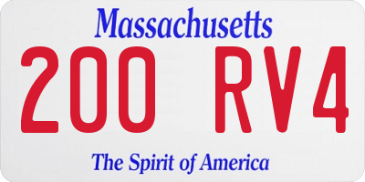 MA license plate 200RV4