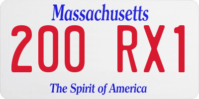 MA license plate 200RX1