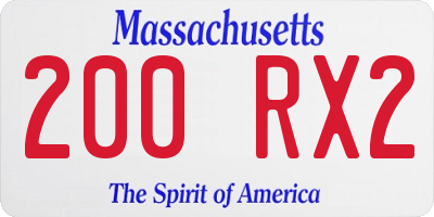 MA license plate 200RX2