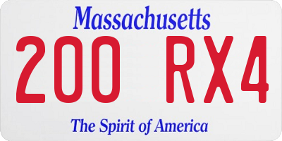 MA license plate 200RX4