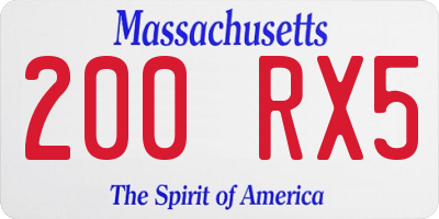 MA license plate 200RX5