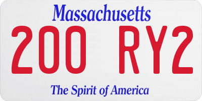 MA license plate 200RY2
