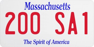 MA license plate 200SA1