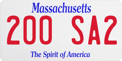 MA license plate 200SA2