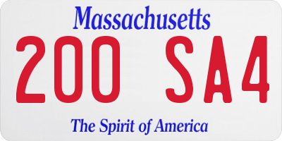 MA license plate 200SA4