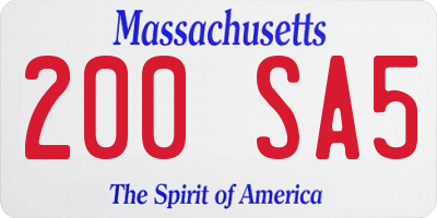 MA license plate 200SA5