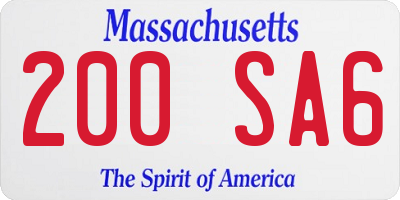 MA license plate 200SA6