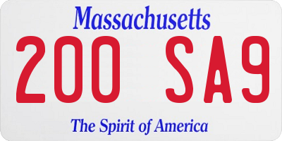 MA license plate 200SA9