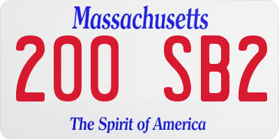 MA license plate 200SB2