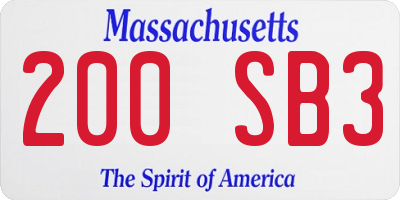 MA license plate 200SB3