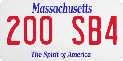 MA license plate 200SB4
