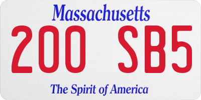 MA license plate 200SB5