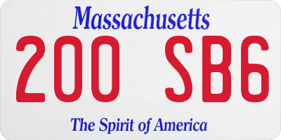 MA license plate 200SB6
