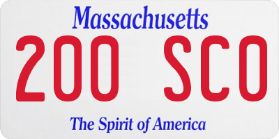 MA license plate 200SC0