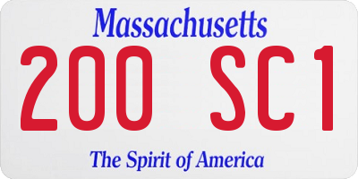 MA license plate 200SC1