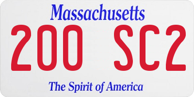 MA license plate 200SC2