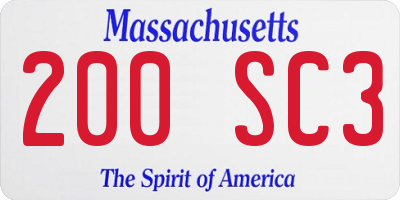 MA license plate 200SC3