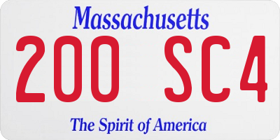 MA license plate 200SC4