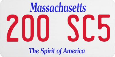 MA license plate 200SC5