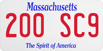 MA license plate 200SC9