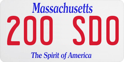 MA license plate 200SD0