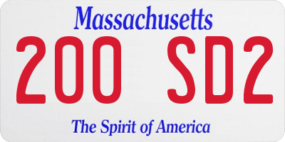 MA license plate 200SD2