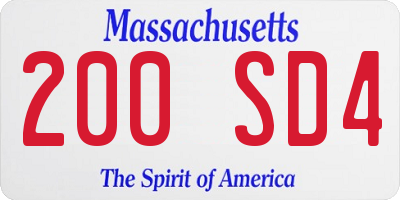 MA license plate 200SD4