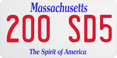 MA license plate 200SD5
