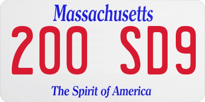 MA license plate 200SD9