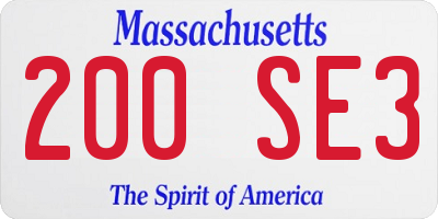 MA license plate 200SE3