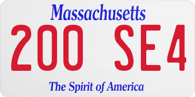 MA license plate 200SE4