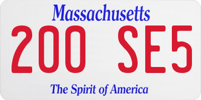 MA license plate 200SE5