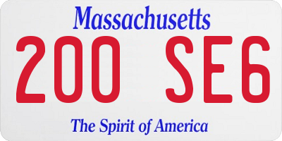 MA license plate 200SE6