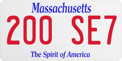 MA license plate 200SE7