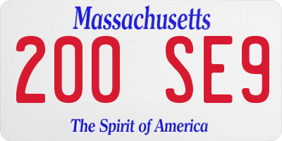 MA license plate 200SE9